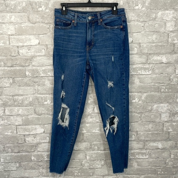 Old Navy Saylor OG Straight in Med Destroy Jeans - Picture 1 of 7